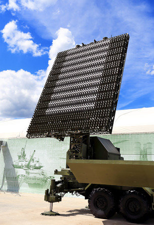 All-around antenna, made of phased array technology, on a rotating platformの写真素材