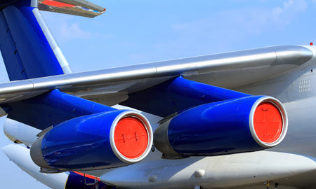 Wing, fuselage and  turbine of the largest passenger aircraft Il 76