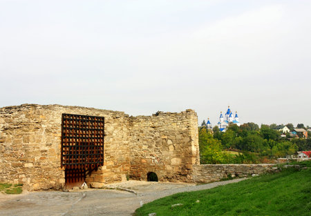 Ancient citadel wall remains and entrance into the fortress