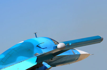 Side view of the modern russian fighter SU-34