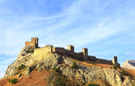Detail of the ancient citadel of the seventh century on a hillのeditorial素材