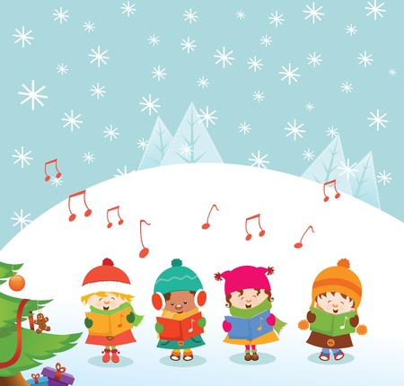 Caroler Kidsのイラスト素材