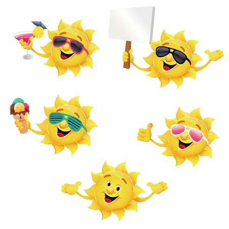 Sun Character Setのイラスト素材