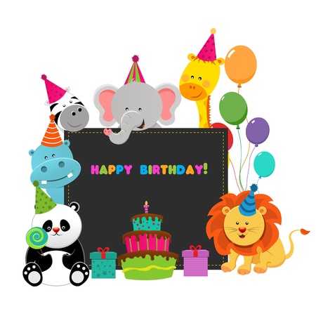 Birthday Animalsのイラスト素材