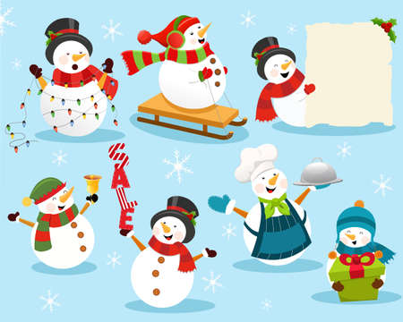 Cute Snowman Set 3のイラスト素材