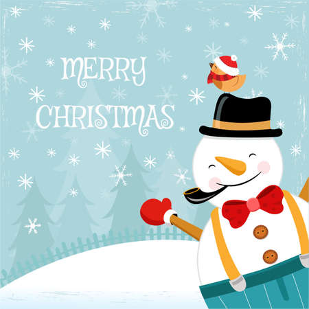 Cute Snowman Cardのイラスト素材