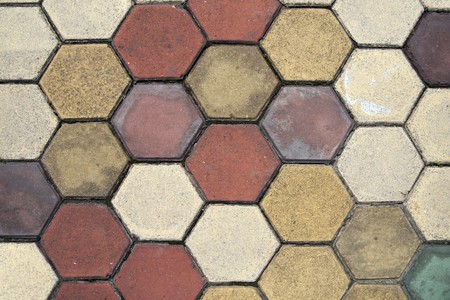 Typical tiles on a chinese sidewalkの写真素材