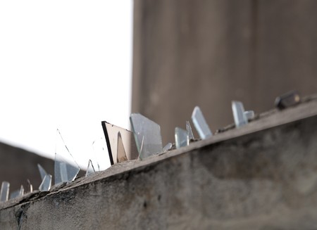 Fence with glass on the edgeの写真素材