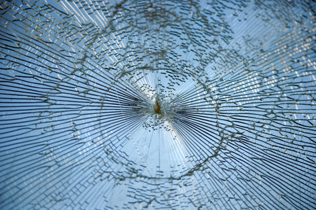 Shattered glass on a window