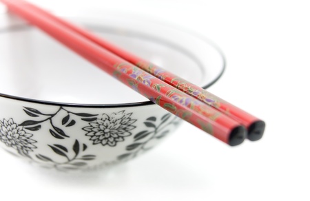 Chinese bowl and chopsticksの写真素材