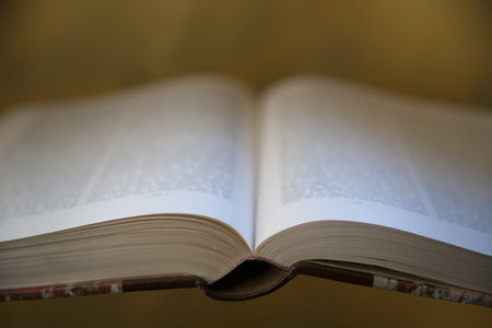 Close up of open vintage book