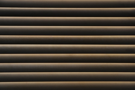 Close up of back lit wooden venetian blindの写真素材