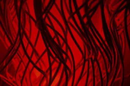 Red abstract background with curved shapes