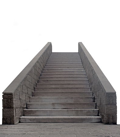 stone staircase isolated on whiteの写真素材