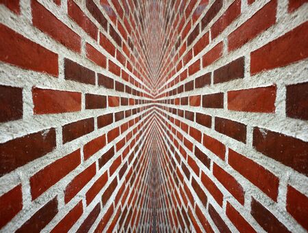 Background of brick wall diminishing into infinityの写真素材