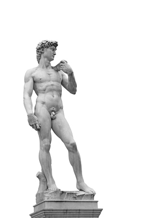 Statue of David isolated on white. Copy of original in Florence, Italy の写真素材