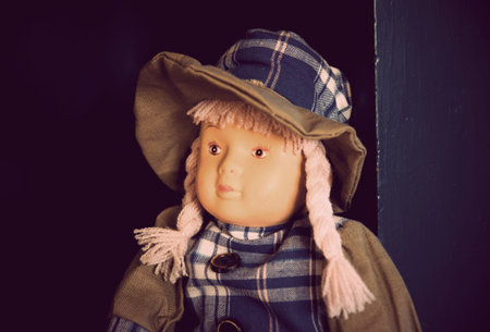Portrait of a girl doll dressed in traditional clothes