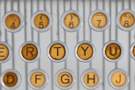 Close up of keys of vintage typewriterの写真素材