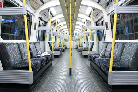 interior from London underground trainのeditorial素材