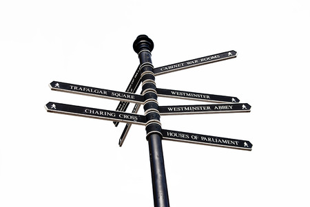 Sign with directions to places of interest in London Cityの写真素材