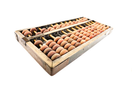 Traditional Chinese wooden abacus isolated on white