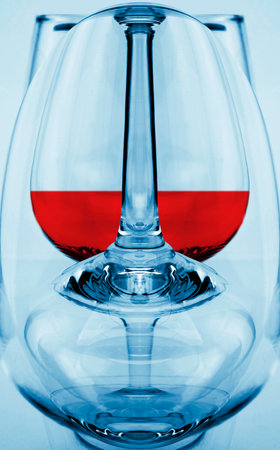 Artistic impression of a glass of red wine