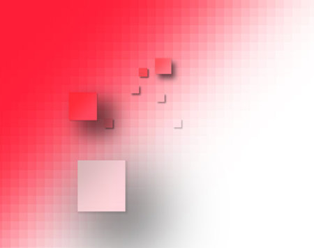 Abstract pattern with 3d illusion of red pixelsの写真素材