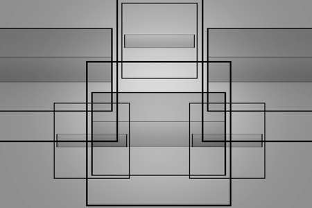 Abstract background with quadratic shapes in grayscaleの写真素材