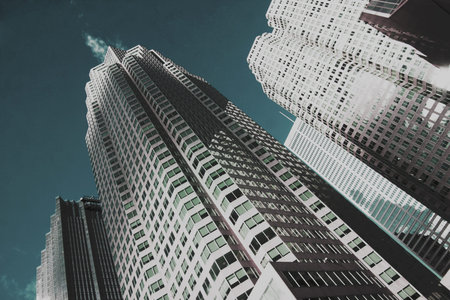 Buildings in Toronto with a turquoise sky