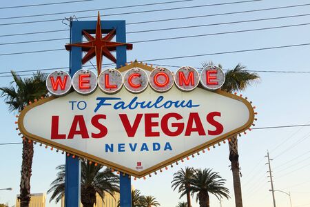 Welcome to fabulous Las Vegas sign, Nevadaのeditorial素材