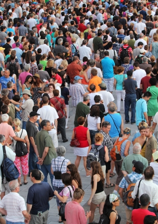 MONTREAL - JUNE 29: People walk during the open-air concert at the 33th International Jazz Festival of Montreal on June 29, 2012 in Montreal, Canada のeditorial素材