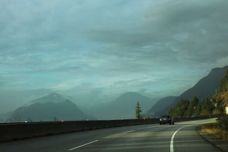 Mountains on the road to whistler from Vancouverの写真素材