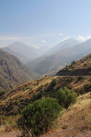 Beautiful landscape with Andes mountains in Chili, south Americaの写真素材
