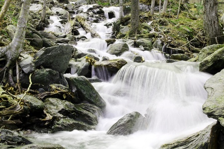 Beautiful waterfalls in the forest in Vermont, United Statesの写真素材