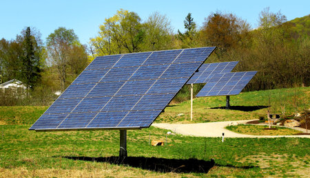 Solar panels in nature in United States