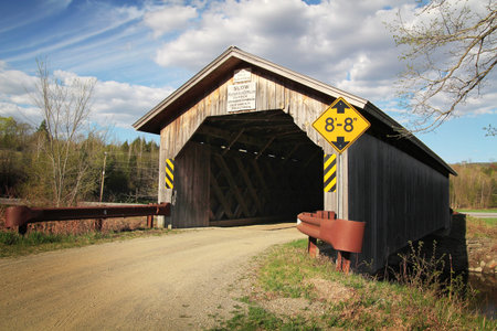 Old wooden covered bridge in Vermont, United States