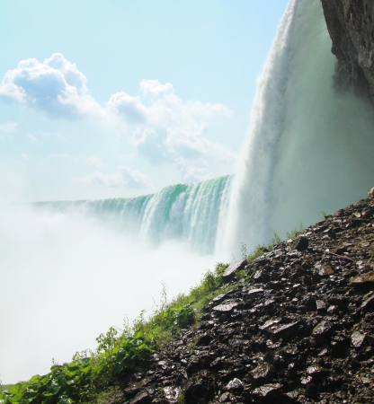 Side view of the Canadian border of Niagara fallsの写真素材