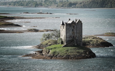 Beautiful view of Stalker castle in Highlands, Scotland, UK. のeditorial素材