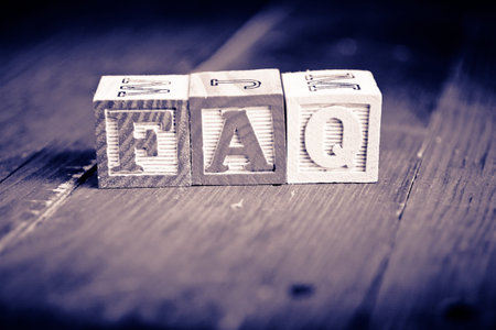 alphabet wood blocks forming the word faq   Vintage process の写真素材