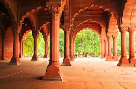 Pillar in the red forth in New Delhi, north of Indiaのeditorial素材