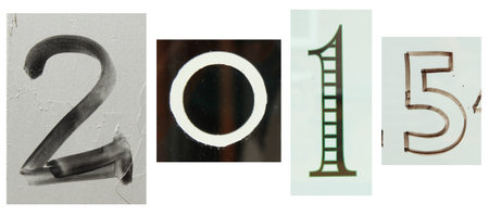 New year 2015 is coming.  Numbers with different texture and font.