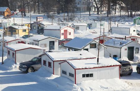 STE-ANNE DE Joliette, CANADA - JANUARY 17: Opening of the season of fishing for tomcod on january 17, 2014 in QUEBECのeditorial素材
