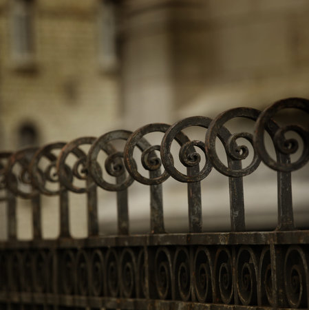 Detail of a metal fence. Crosse process to look like an instant picture.  style.