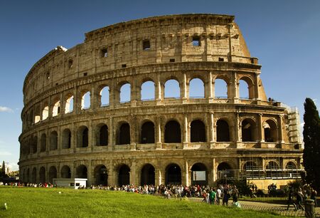 ROME, ITALY-SEPT 24, 2015:  Beautiful view of the Colosseum today is now a major tourist attraction in Rome with thousands of tourists each year visiting in Rome, Italy,のeditorial素材