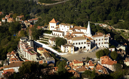 Top view of national palace of Sintra in Portugal protected by Unescoのeditorial素材