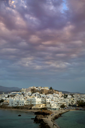 Naxox in the Cyclades, Greece at sunsetの写真素材
