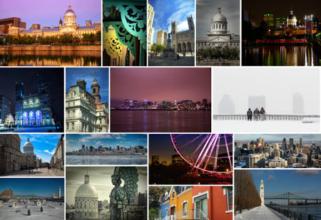 Collage of images in Montreal, Canada
