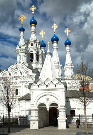 MOSKOW-RUSSIA, june 7, 2017: The Church of the Nativity at Putinki and his exquisite tented roofs arranged in a highly unusual composition of the, one of the most picturesque churches in Moscow in Russiaのeditorial素材