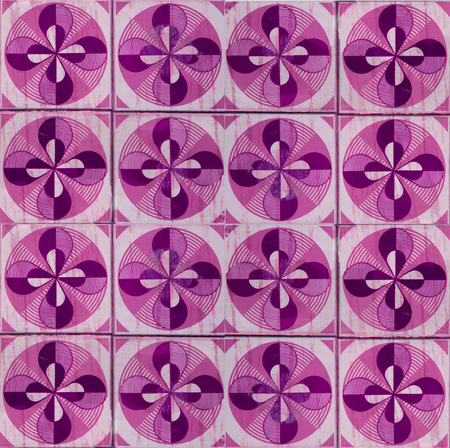 Photographer of traditional Portuguese tiles in purple and lilacの写真素材
