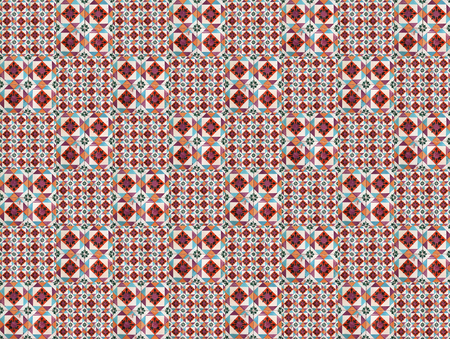Photographe of traditional portuguese tiles in orange and turquoiseの写真素材